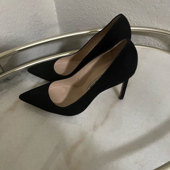 Black Suede Pointed Toe Pumps size 37.5 - Picture 4 of 7